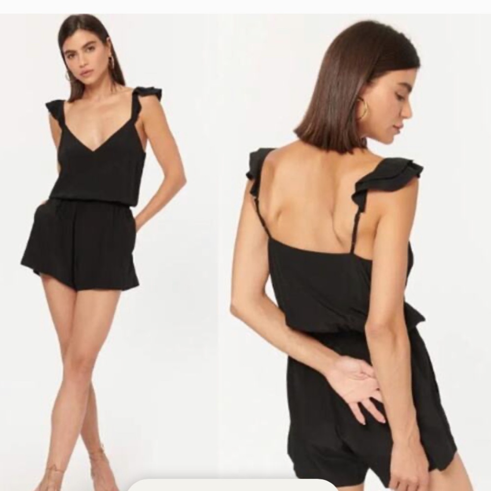 Cami NY black 100% Silk Romper Sz Small